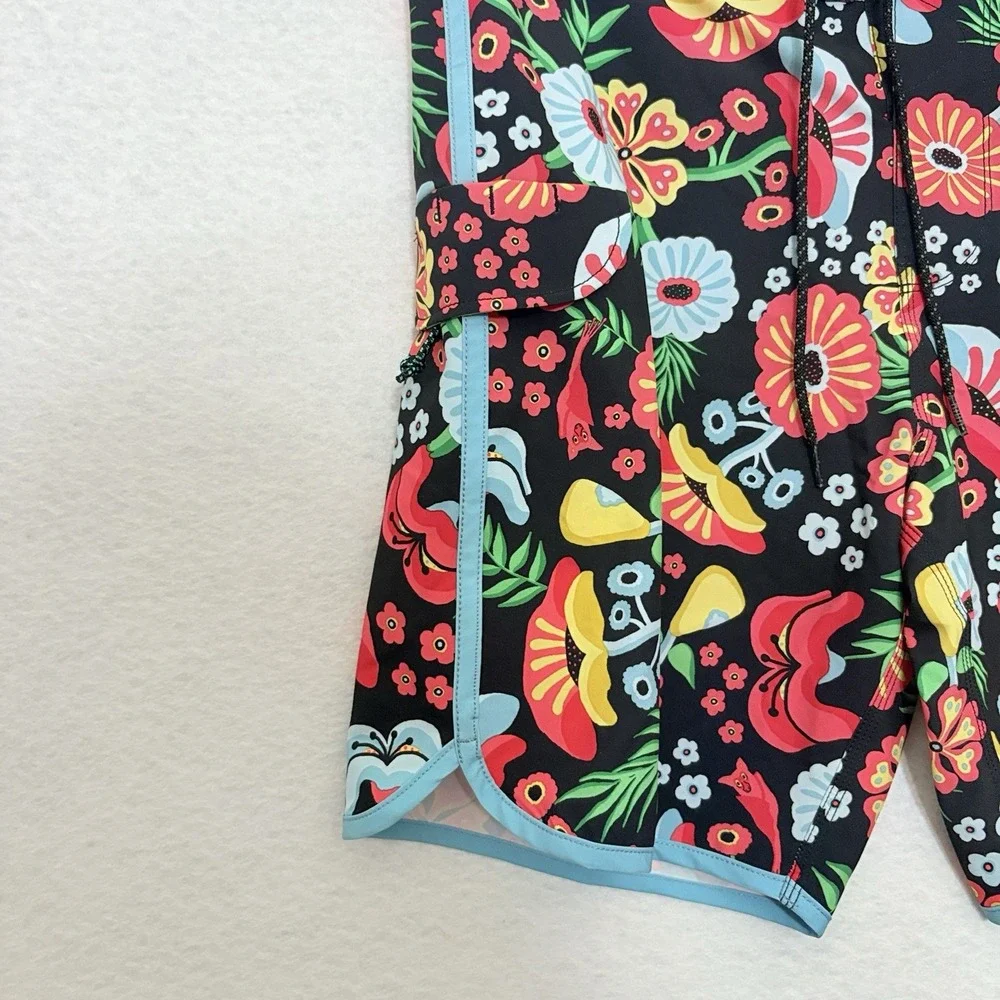 Vissla Swim Shorts Mens 34 Board Floral Upcycle Cocotex Stretch Trunks Surf NEW